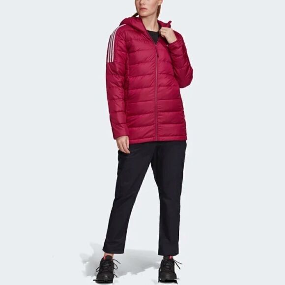 Adidas women's Essentials Light  Down Hooded Parka - Picture 7 of 16